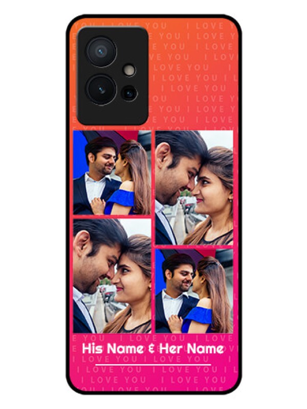 Custom iQOO Z6 5G Custom Glass Phone Case - I Love You Pink Design