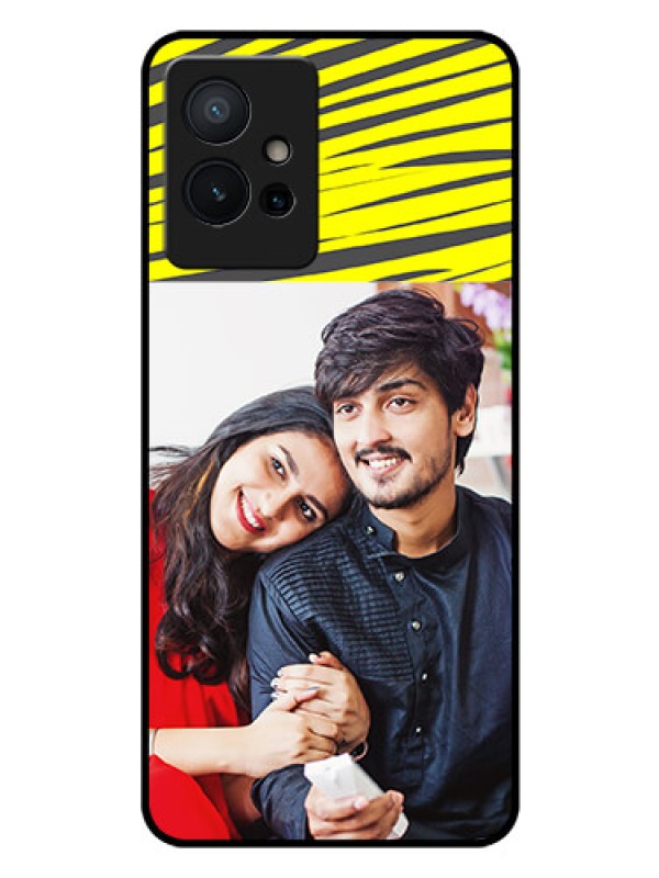 Custom iQOO Z6 5G Photo Printing on Glass Case - Yellow Abstract Design