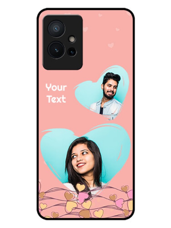 Custom iQOO Z6 5G Custom Glass Mobile Case - Love Doodle Design