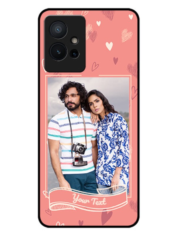 Custom iQOO Z6 5G Custom Glass Phone Case - Love doodle art Design