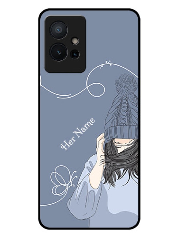 Custom iQOO Z6 5G Custom Glass Mobile Case - Girl in winter outfit Design