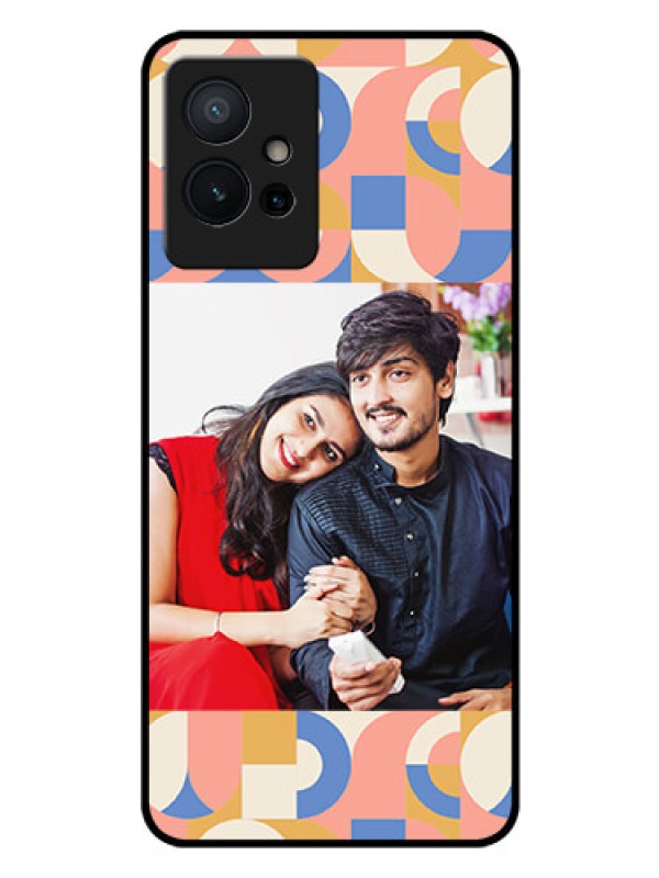 Custom iQOO Z6 5G Photo Printing on Glass Case - Semi-circle Maze Pattern Design