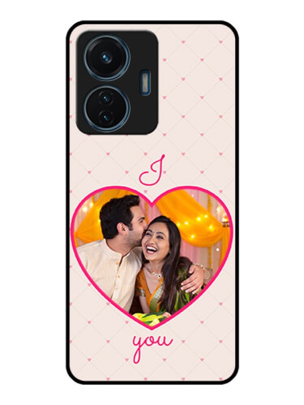 Custom iQOO Z6 Lite 5G Custom Glass Mobile Case - Heart Shape Design