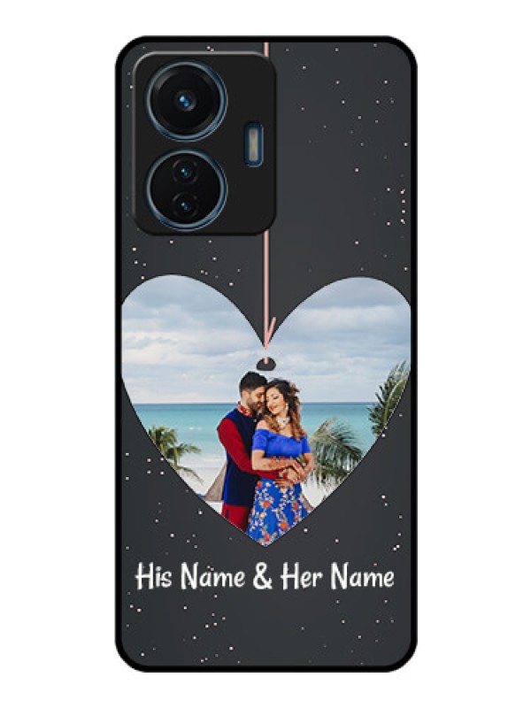 Custom iQOO Z6 Lite 5G Custom Glass Phone Case - Hanging Heart Design
