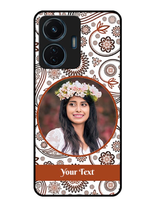 Custom iQOO Z6 Lite 5G Custom Glass Mobile Case - Abstract Flower Design