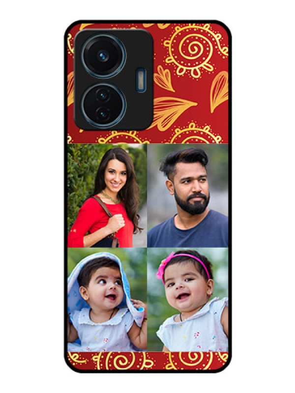 Custom iQOO Z6 Lite 5G Photo Printing on Glass Case - 4 Image Traditional Design