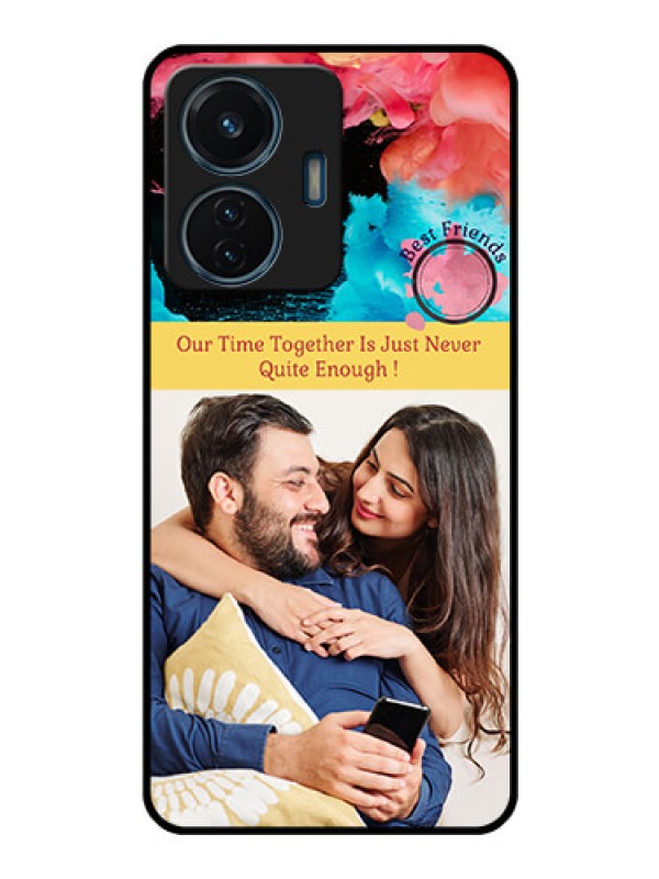 Custom iQOO Z6 Lite 5G Custom Glass Mobile Case - Quote with Acrylic Painting Design