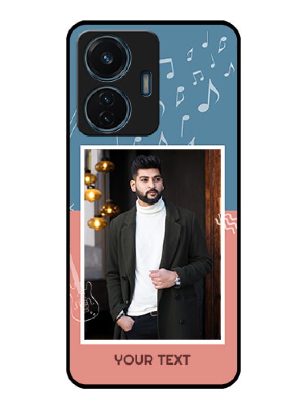 Custom iQOO Z6 Lite 5G Photo Printing on Glass Case - with Color Musical Note Design