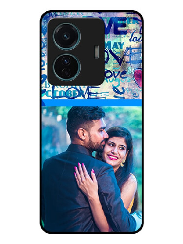 Custom iQOO Z6 Pro 5G Custom Glass Mobile Case - Colorful Love Design