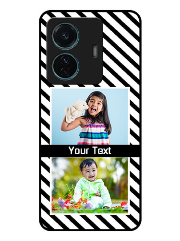 Custom iQOO Z6 Pro 5G Photo Printing on Glass Case - Black And White Stripes Design