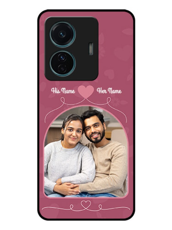 Custom iQOO Z6 Pro 5G Photo Printing on Glass Case - Love Floral Design