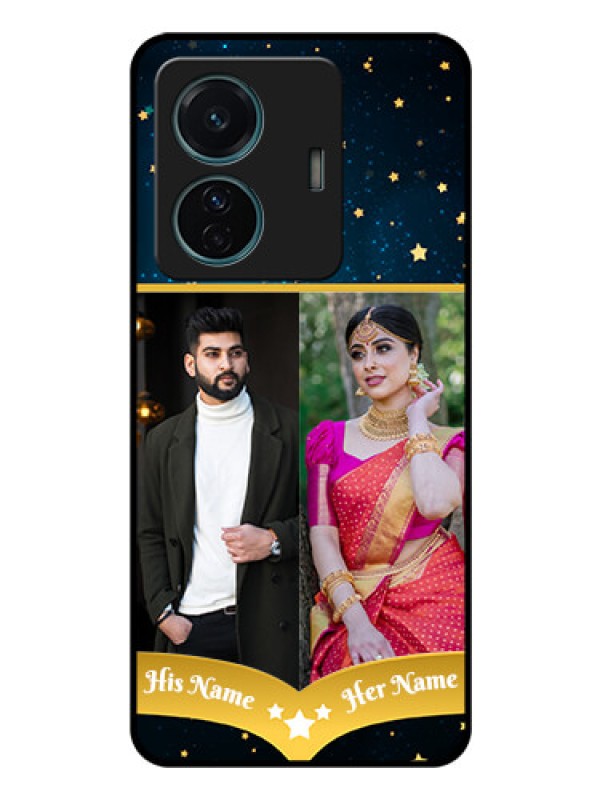 Custom iQOO Z6 Pro 5G Custom Glass Phone Case - Galaxy Stars Backdrop Design