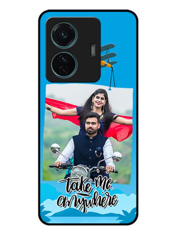 Custom iQOO Z6 Pro 5G Custom Glass Mobile Case - Traveller Design