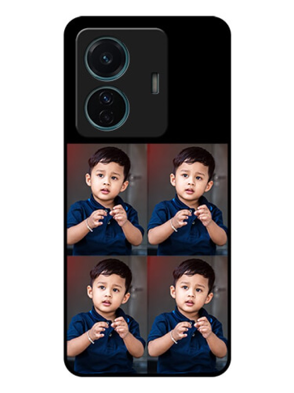 Custom iQOO Z6 Pro 5G 4 Image Holder on Glass Mobile Cover