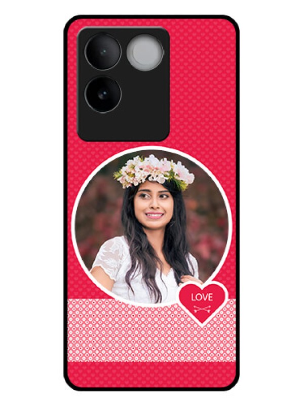 Custom iQOO Z7 Pro 5G Custom Glass Phone Case - Pink Color Pattern Design