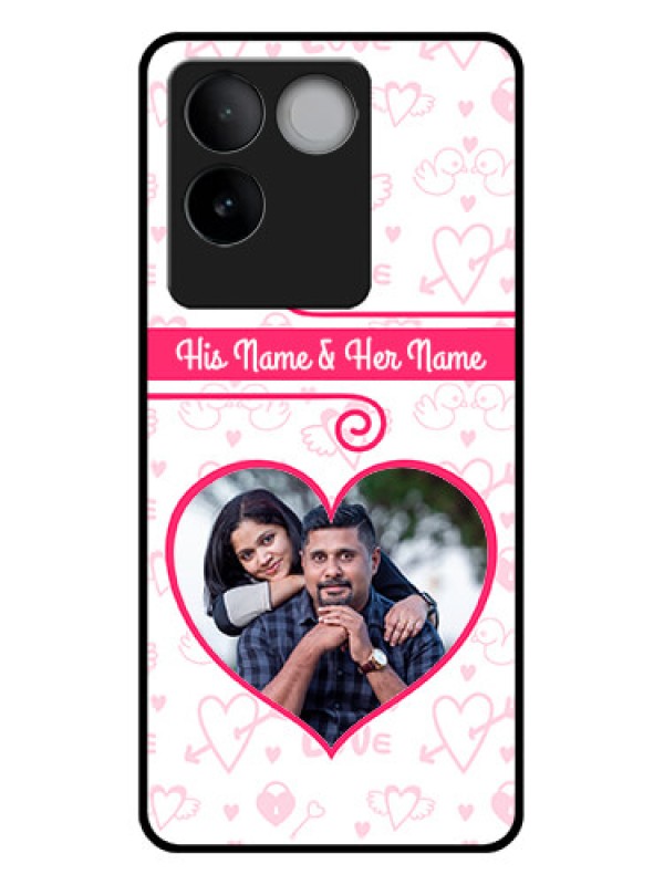Custom iQOO Z7 Pro 5G Custom Glass Phone Case - Heart Shape Love Design