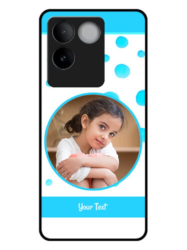 Custom iQOO Z7 Pro 5G Custom Glass Phone Case - Blue Bubbles Pattern Design