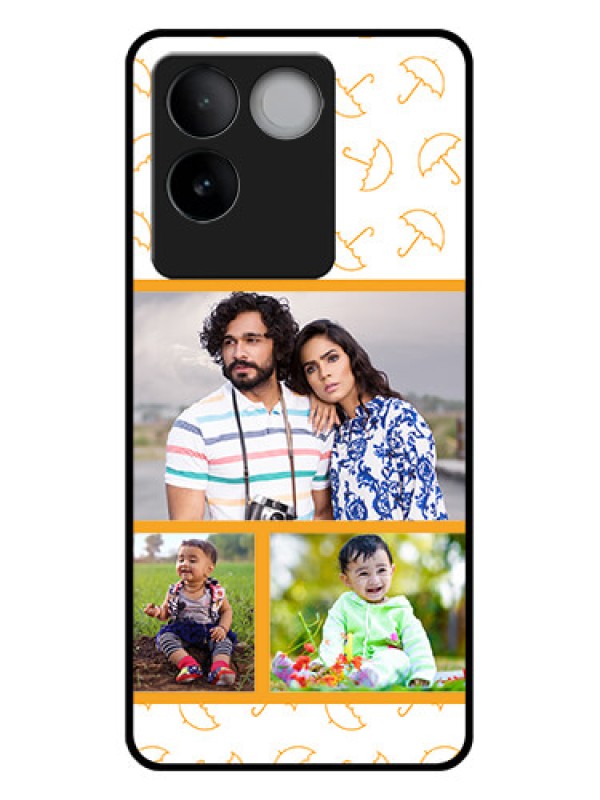 Custom iQOO Z7 Pro 5G Custom Glass Phone Case - Yellow Pattern Design