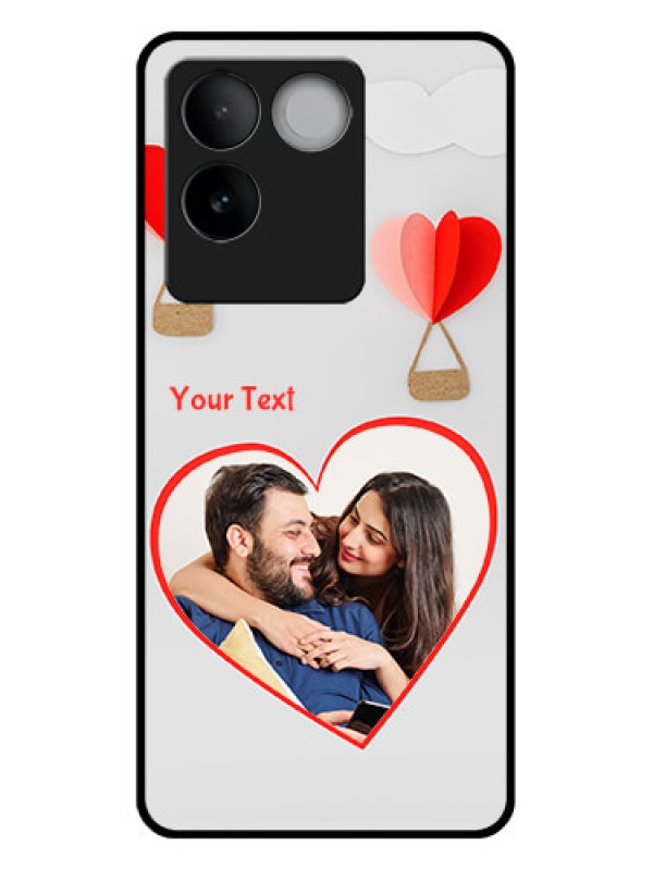 Custom iQOO Z7 Pro 5G Custom Glass Phone Case - Parachute Love Design