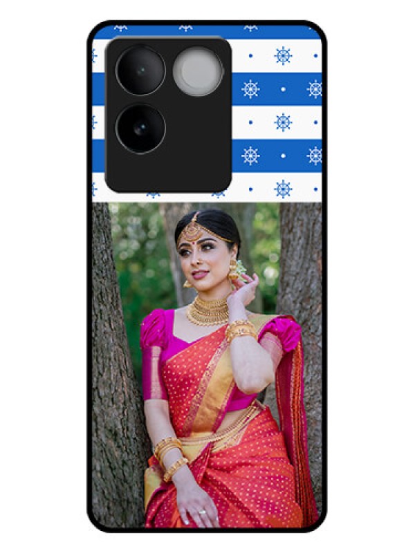 Custom iQOO Z7 Pro 5G Custom Glass Phone Case - Snow Pattern Design