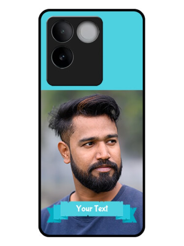 Custom iQOO Z7 Pro 5G Custom Glass Phone Case - Blue Color Design