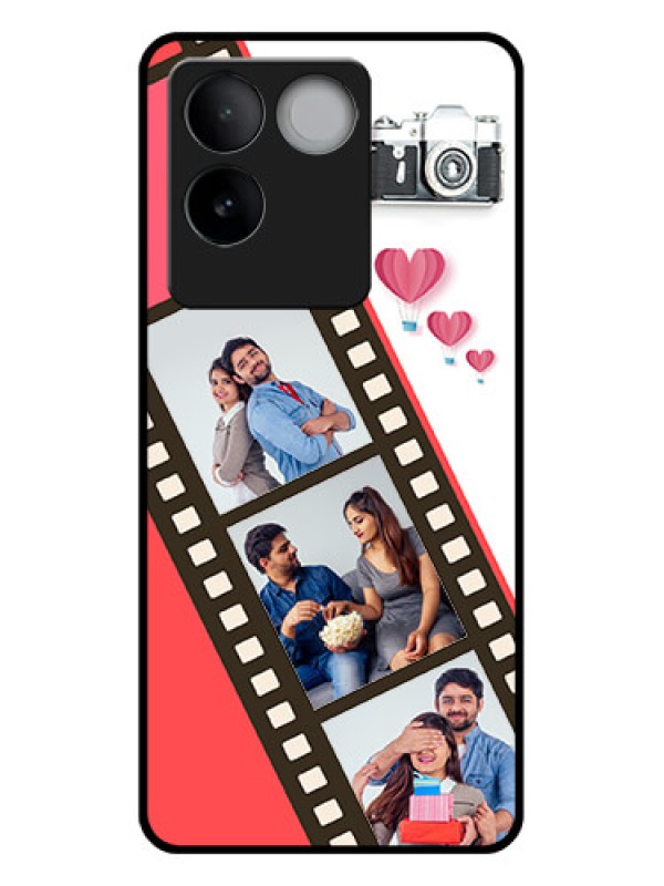 Custom iQOO Z7 Pro 5G Custom Glass Phone Case - 3 Image Holder With Film Reel