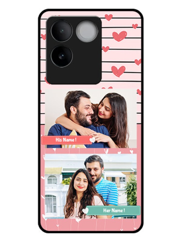 Custom iQOO Z7 Pro 5G Custom Glass Phone Case - Photo With Heart Design