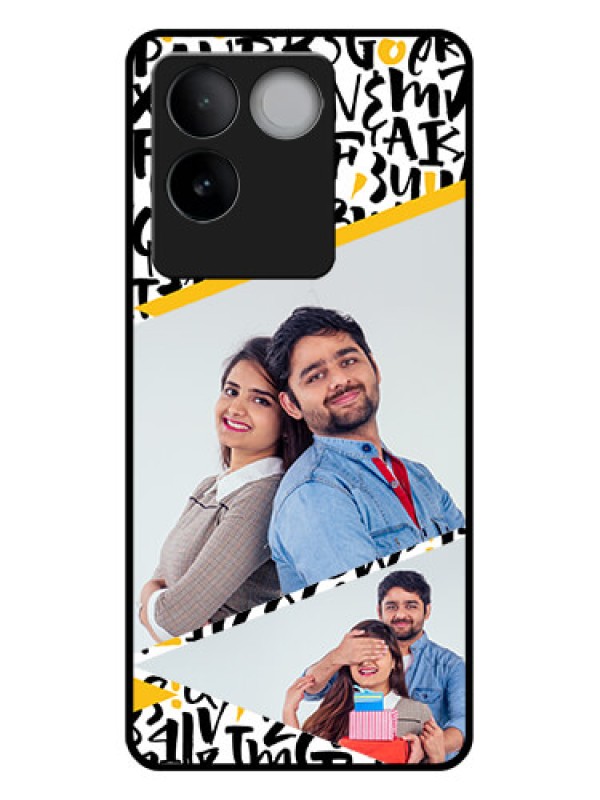 Custom iQOO Z7 Pro 5G Custom Glass Phone Case - Letters Pattern Design