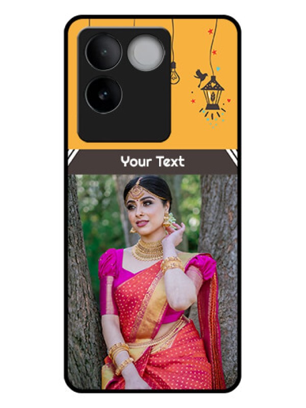 Custom iQOO Z7 Pro 5G Custom Glass Phone Case - With Family Picture And Icons