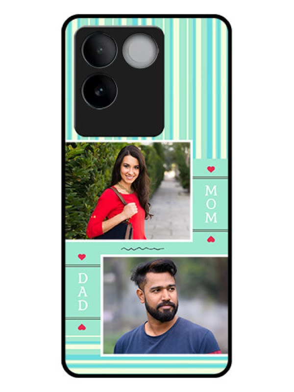 Custom iQOO Z7 Pro 5G Custom Glass Phone Case - Mom & Dad Pic Design