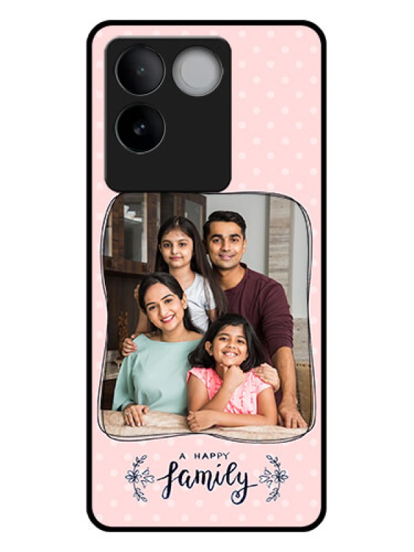 Custom iQOO Z7 Pro 5G Custom Glass Phone Case - Family With Dots Design