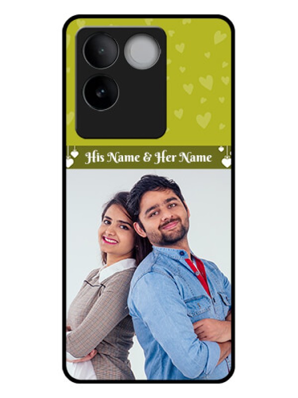 Custom iQOO Z7 Pro 5G Custom Glass Phone Case - You & Me Heart Design