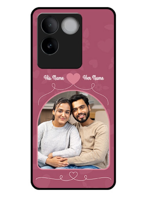 Custom iQOO Z7 Pro 5G Custom Glass Phone Case - Love Floral Design