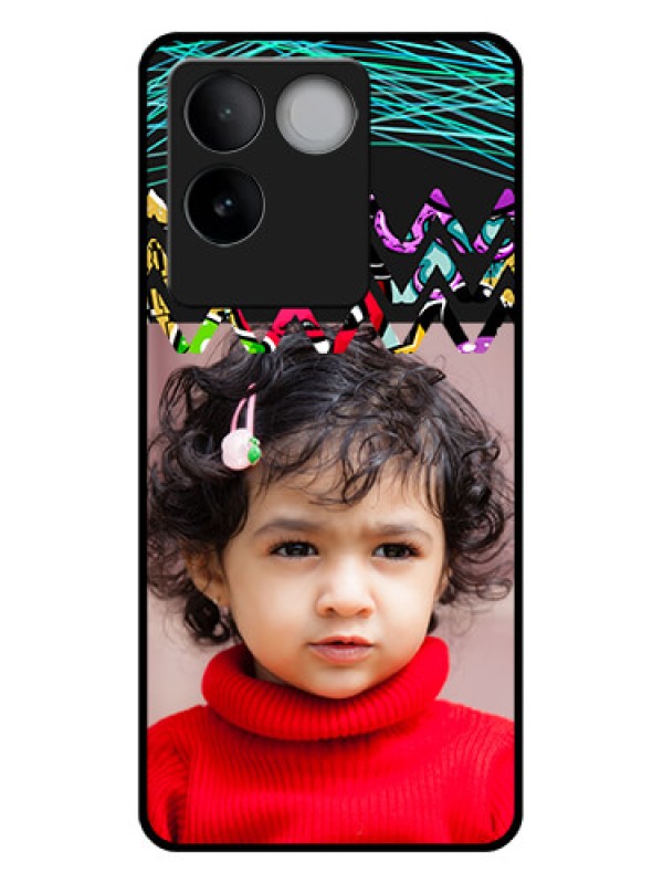 Custom iQOO Z7 Pro 5G Custom Glass Phone Case - Neon Abstract Design