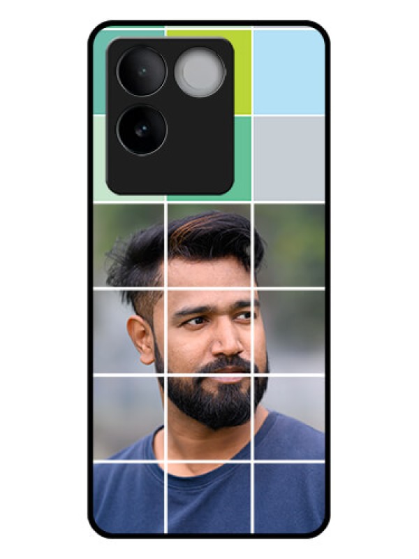 Custom iQOO Z7 Pro 5G Custom Glass Phone Case - With White Box Pattern