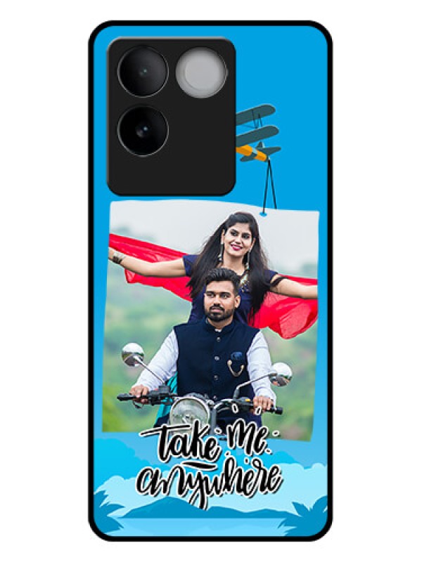 Custom iQOO Z7 Pro 5G Custom Glass Phone Case - Traveller Design