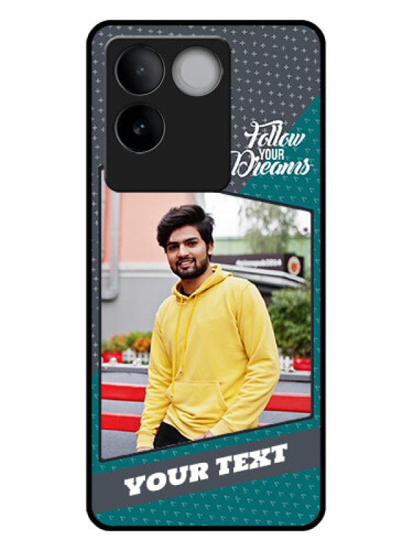 Custom iQOO Z7 Pro 5G Custom Glass Phone Case - Background Pattern Design With Quote