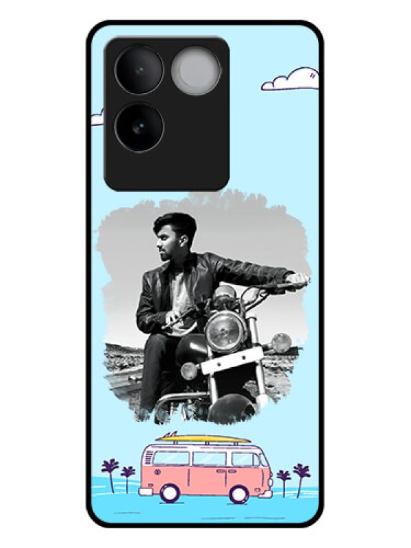 Custom iQOO Z7 Pro 5G Custom Glass Phone Case - Travel & Adventure Design