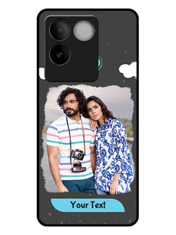 Custom iQOO Z7 Pro 5G Custom Glass Phone Case - Splashes With Love Doodles Design