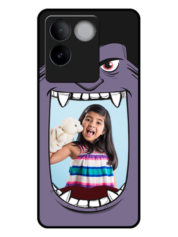 Custom iQOO Z7 Pro 5G Custom Glass Phone Case - Angry Monster Design