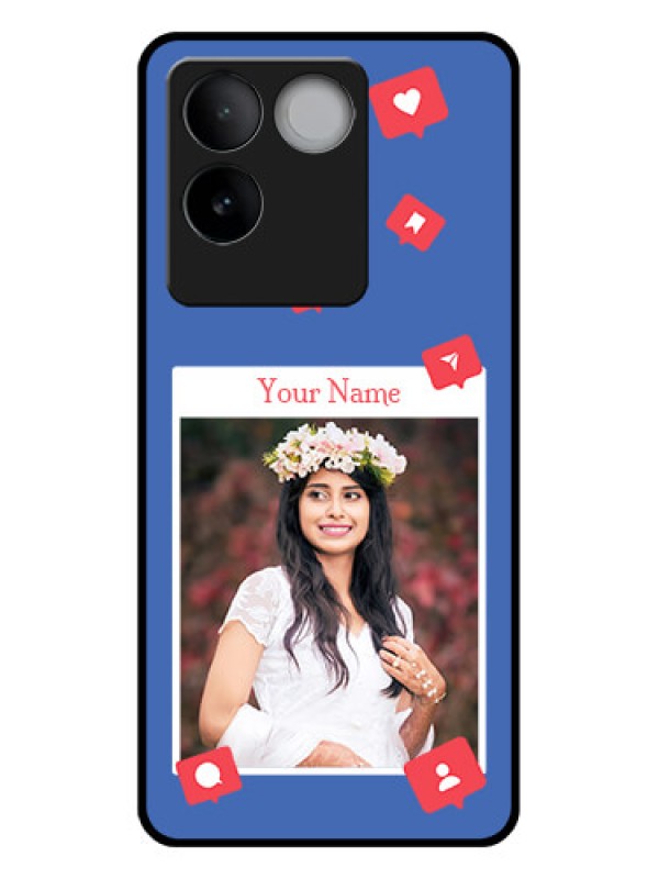Custom iQOO Z7 Pro 5G Custom Glass Phone Case - Like Share And Comment Design