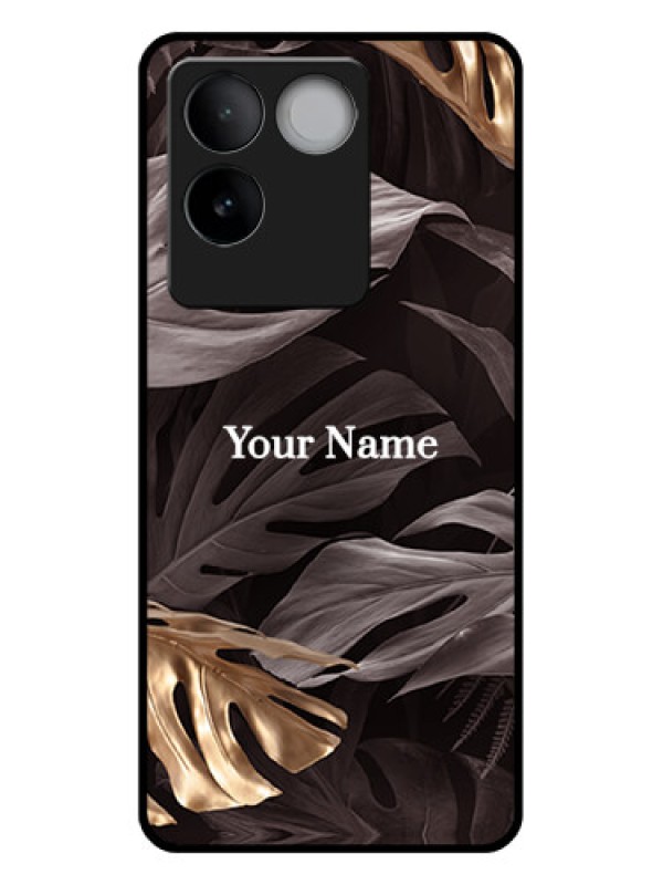 Custom iQOO Z7 Pro 5G Custom Glass Phone Case - Wild Leaves Digital Paint Design