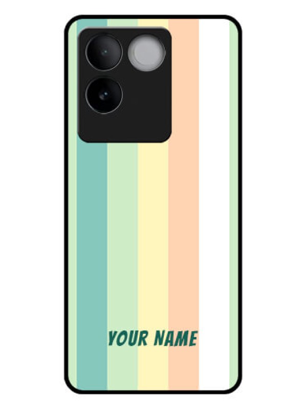 Custom iQOO Z7 Pro 5G Custom Glass Phone Case - Multi - Colour Stripes Design