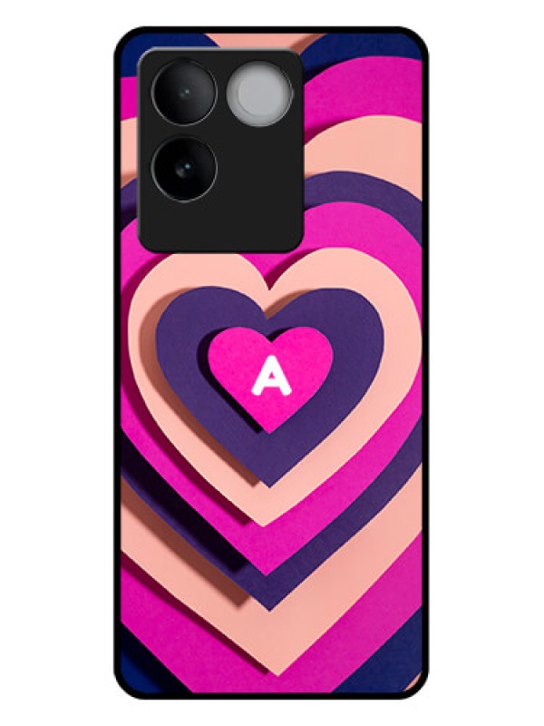 Custom iQOO Z7 Pro 5G Custom Glass Phone Case - Cute Heart Pattern Design