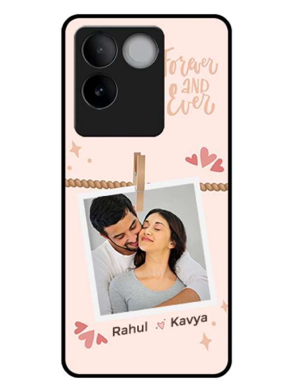 Custom iQOO Z7 Pro 5G Custom Glass Phone Case - Forever And Ever Love Design
