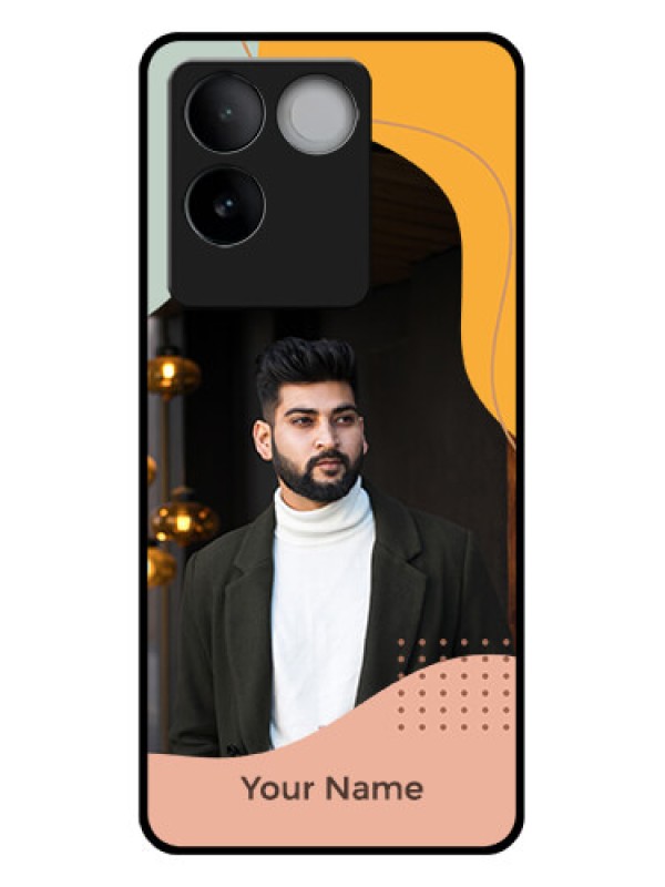 Custom iQOO Z7 Pro 5G Custom Glass Phone Case - Tri - Coloured Overlay Design