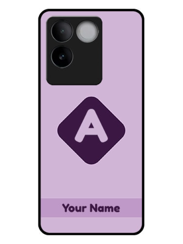 Custom iQOO Z7 Pro 5G Custom Glass Phone Case - Custom Letter In Curved Badge Design