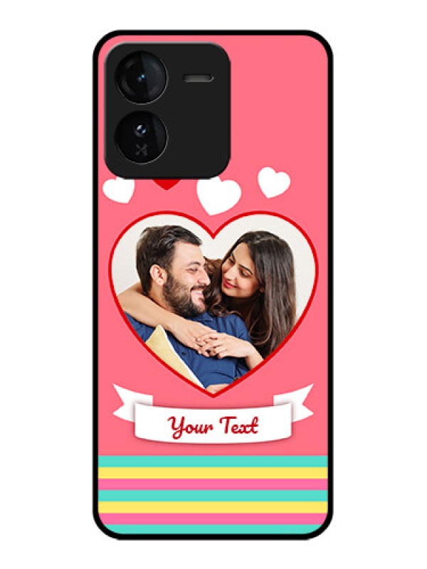 Custom iQOO Z9 5G Custom Glass Phone CaseLove Shapes Doodle Design