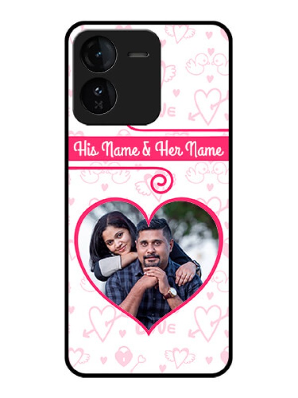 Custom iQOO Z9 5G Custom Glass Phone CaseHeart Shape Love Design