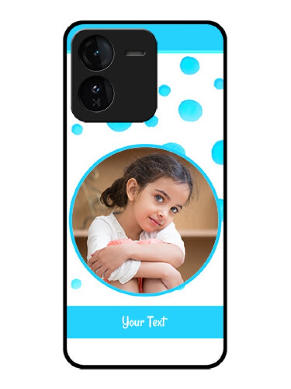 Custom iQOO Z9 5G Custom Glass Phone CaseBlue Bubbles Pattern Design